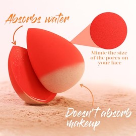 BEAKEY Juego de 5 esponjas de maquillaje, microporosas, de baja absorción, suave, sin látex, esponja de belleza y licuadoras para crema en polvo