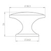 PDTXCLS Fingertip Design Oxford Cabinet Cupboard Door Pull KNOB 38mm