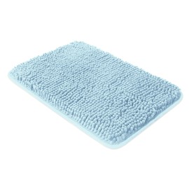 Yeaban Small Bathroom Rugs 12"x18" – Thick Chenille Bath Mats | Absorbent and Washable Bath Rug Non-Slip, Plush and Soft Rugs for Bathroom, Shower(Baby Blue)