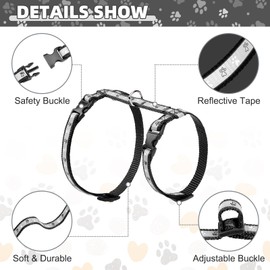 KOOLTAIL Cat Harness and Leash Set, Escape Proof Adjustable Kitten Harness for Walking Travel, Safe & Easy Control Outdoor, Lightweight Soft Pet Harness for Small Medium Large Cats, Black