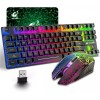 MAMBASNAKE Wireless Gaming Keyboard and Mouse Combo RGB Backlit with