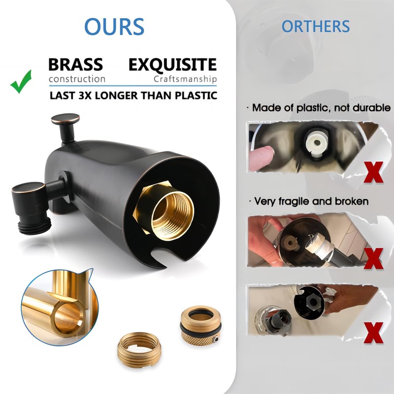 PROOX All Metal Tub Spout with Diverter Oil Rubbed Bronze,