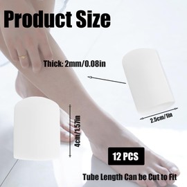 12 PCS Gel Toe Protectors for Missing or Ingrown Toenails Silicone Big Toe Cap for Blister, Corn, Callus, Hammer Toes Toe Covers for Women,Man(White,Medium Size)
