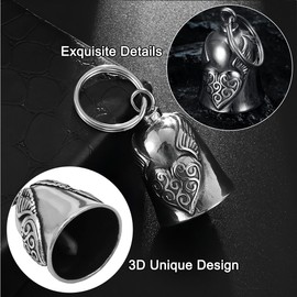 ZKGYUS Guardian Bell Motorcycle Bell, Bicycle Bell, Stainless Steel Motorcycle Bell Lucky Charm, Protective Bell Angel Riding Bell, Motorcycle Bell Keyring for Blessing the Peace, Lucky Charm, Steel