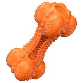 Juguete masticable para perros chirriantes para masticadores agresivos de raza grande, hueso de goma indestructible con cepillo de dientes para...    