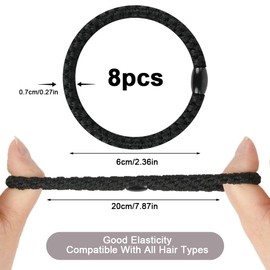 ACWOO Hair Bands, Hair Bobbles for Women and Girls, Elastic Braid Elastic, Cotton Bands for Thick Hair, Curly Hair, Long Hair, Short Hair and Wavy Hair, Pack of 8