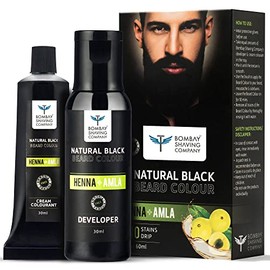 Bombay Shaving Company Color de barba para hombre (negro natural) con henna y amla | Sin amoniaco ni sulfato | Fabricado en la India