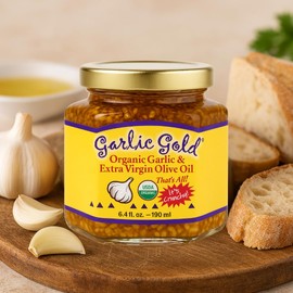 Garlic Gold Garlic Gold Organic Garlic Bundle: Toasted Granules, Crunchy Nuggets & Garlic-Infused Olive Oil - USDA Organic, Keto, Paleo, Low FODMAP (8.44 Fl Oz, 6.4 oz, 2.1 oz)