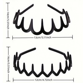 MUNSKT 4-Piece Serrated Headband, Anti Slip Plastic Headband, Suitable For Both Men And Women
