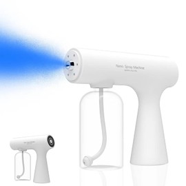 Nano-Spray Gun, Handheld Household Nano-Atomizer, Blue Light Atomizer, Handheld Household Nano-Spray Gun, Wireless Charging Nano-Atomizer, Suitable for and Watering Plants and Trees (white-K5S)