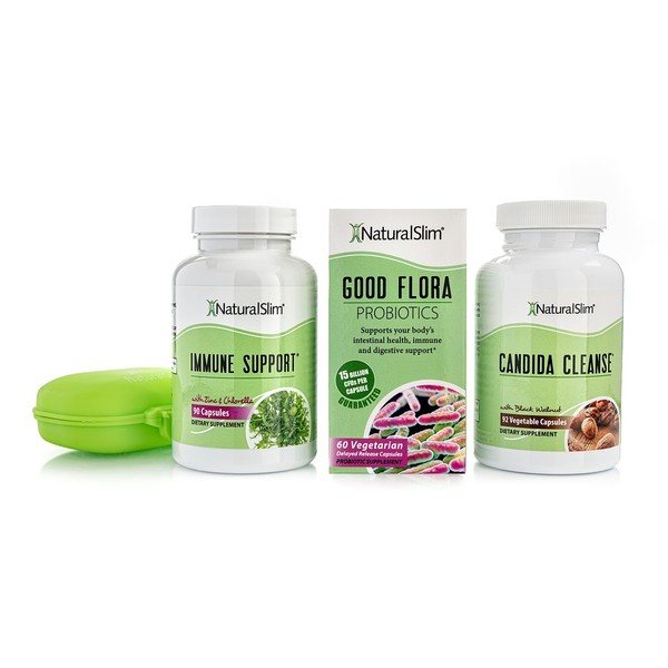 Naturalslim Candida Cleanse Support Supplements Bundle - Candiseptic Kit Anti
