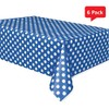 Royal7 6 Pack Blue Polka Dot Plastic Rectangle Tablecloth 54"x108"…