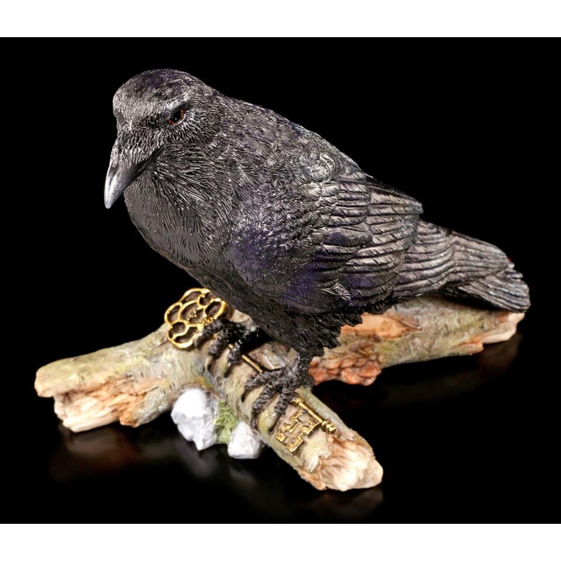 Birsppy FVLFIL Black Raven Figurine with Key - The Raven