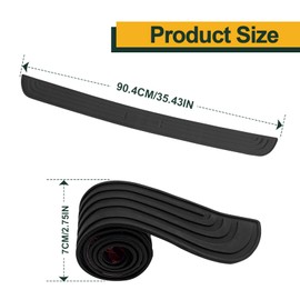 Pleoos - Protector de parachoques trasero para coche, parche anticolisión, goma antiarañazos, 35.5 x 2.7 pulgadas, accesorios exteriores de maletero de goma universal para coche/SUV, color negro