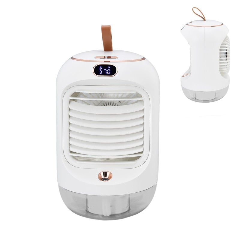 Mini Air Conditioner Humidifier Aromather 3 Gears 5 Blades USB