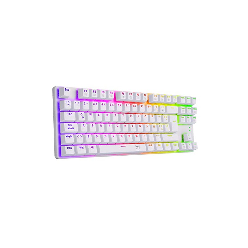 T-Dagger Teclado Gamer Mecánico Blanco Bora White T-TGK315 Blue Switch