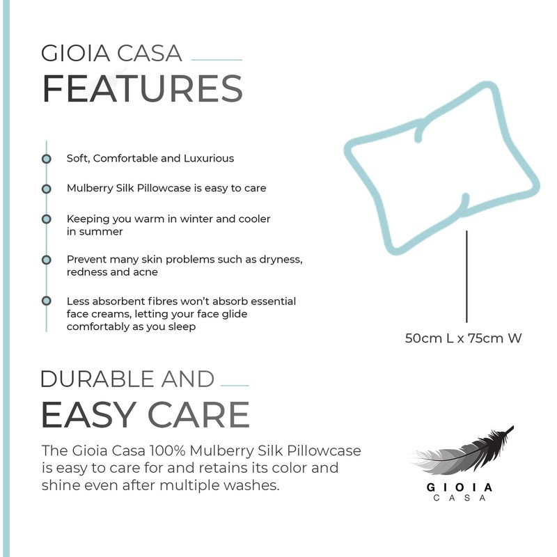 Gioia Casa Luxury Pillowcase - Sage Green, 1pc - Soft