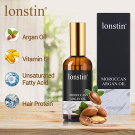 lonstin Hair Oil, Moroccan Argan Oil, Hair Oil for Hair, Leave in Hair Treatment for Dry Hair, Repair & Smooth Damaged Hair, Hair Serum Gives a Luxurious Feel to Your Hair (50ml)