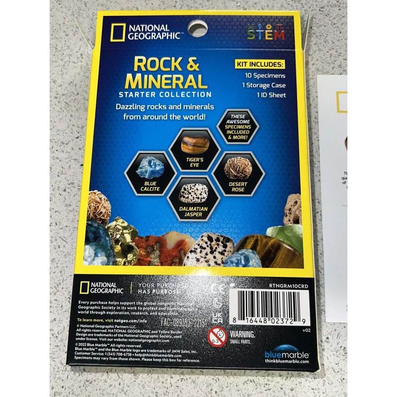 National Geographic Rock & Mineral Starter Collection 10 Specimens Case