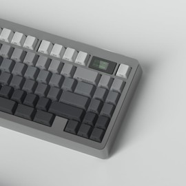 Side Printed Keycaps Grey Gradient 125 Keys Cherry Profile PBT Heat Sublimation keycap for Mx Cherry Mechanical Keyboard (Side Print Grey)