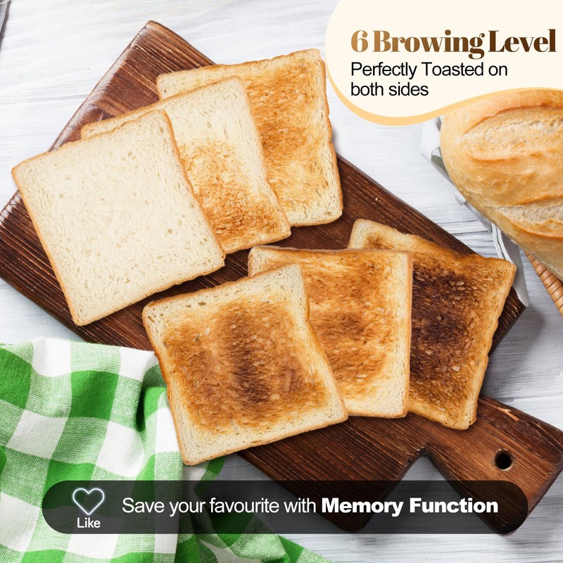 Tesslux 4 Slice Toaster with Touch Screen Control, 1.5" Wide