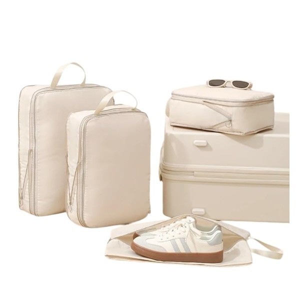 Set of 4 Compression Bags for Travel, Luggage Organizers with