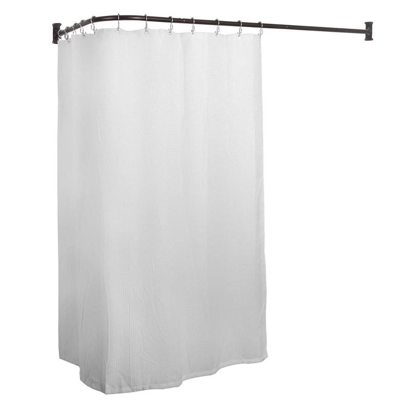 Utopia Alley Rustproof Wall Mounted L-Shaped Corner Shower Curtain Rod