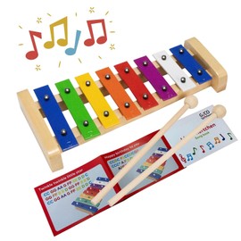 Xylophone Wooden Music Glockenspiel Musical Instrument for Children Girls Boys with 2 Beaters Colourful Xylophone 3811