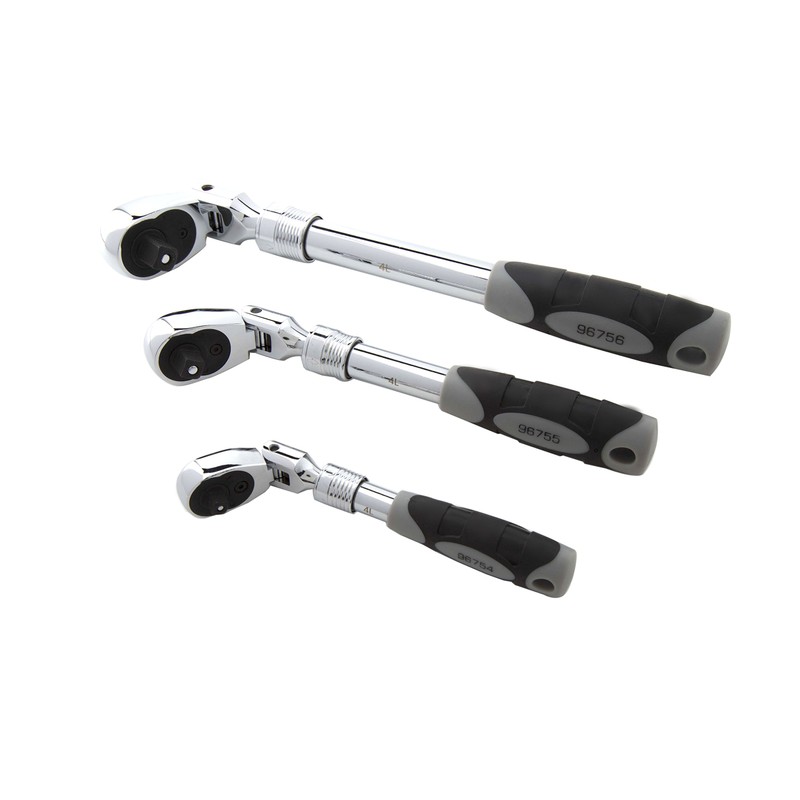 Steelman Pro 72-Tooth Extendable Flex-Head Ratchet Tool Set, 3-Piece (1/4,