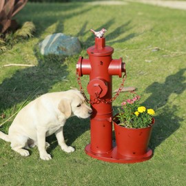 20.9"H Metal Fire Hydrant for Dogs to Pee On with Planter,Dog Pee Post