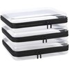 YOPCDJ Juego de 3 Bolsas Transparentes Impermeables con Cierre Negro