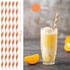 ALINK 100 Orange and White Striped Paper Straws, Biodegradable Disposable