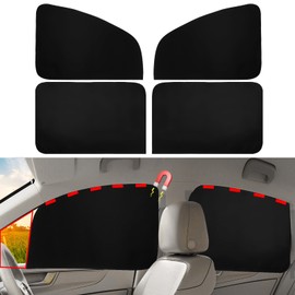 Ovege Car Window Shades Magnetic - Side Window Sun Shade Car Curtain Suedette UV Protection Privacy Baby Suction Magnetic －Front&Back 4pcs