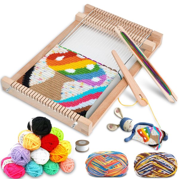 Bibykivn Loom Frame for Children, DIY Wooden Loom Frame Set,