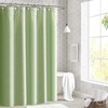 VivaNest Sage Green Waterproof Textured Cloth Fabric Shower Curtain with
