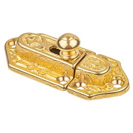 Fancy Cast Brass Cabinet Door Latch | Victorian Antique Furniture Reproduction Hardware | UA-131-LPB
