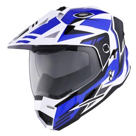 1Storm Youth Kids Dual Sport Dual Visor Motorcycle Motocross Off Road Full Face Helmet: HF802Youth Storm Blue