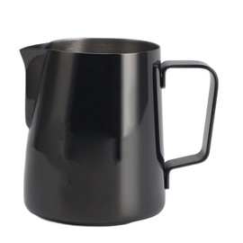 Frothing Cup 304 Stainless Steel Large Capacity Milk Frothing Pitcher with Handle for Coffee 380ml Black Glossy