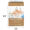 Crehatos 5.5" x 8.5" Small Sketch Book, Top Spiral Bound