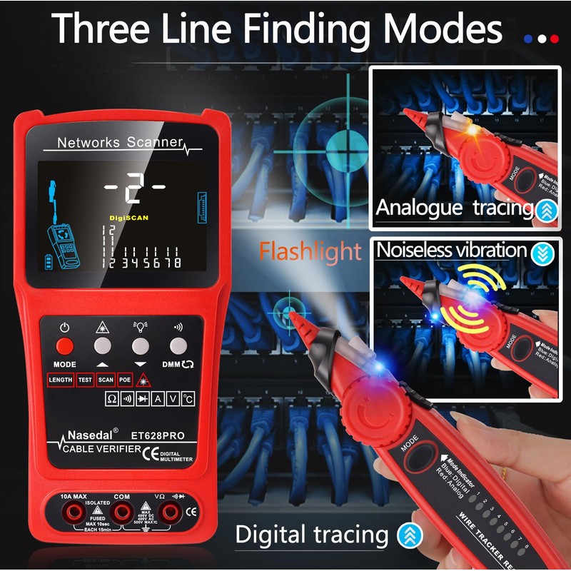 Network Cable Tester Wire Tracker Tone Generator Ethernet Tester Multimeter