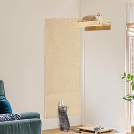 BALAPET Cat Climbing Wall and Hammock Set, 67"X 24" Thickened Large Cat Climbing Scratching Board and Soft Plush Hammock for Climbing, Sleeping, Playing, Cat Wall Shelves for Indoor Cats