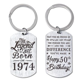 Best Friend 50th Birthday Gifts for Her Him Sister Happy 50th Birthday Gifts for Women Men Dad Mom 50 year old Birthday Presents for Women Grandpa Grandma 50 th Birthday Keychain Gift for Women Men
