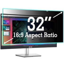 32 Inch Privacy Screen Filter for Computer 16:9 Widescreen Monitor - Privacy Shield, Anti-Glare Blue Light Blocking Protector