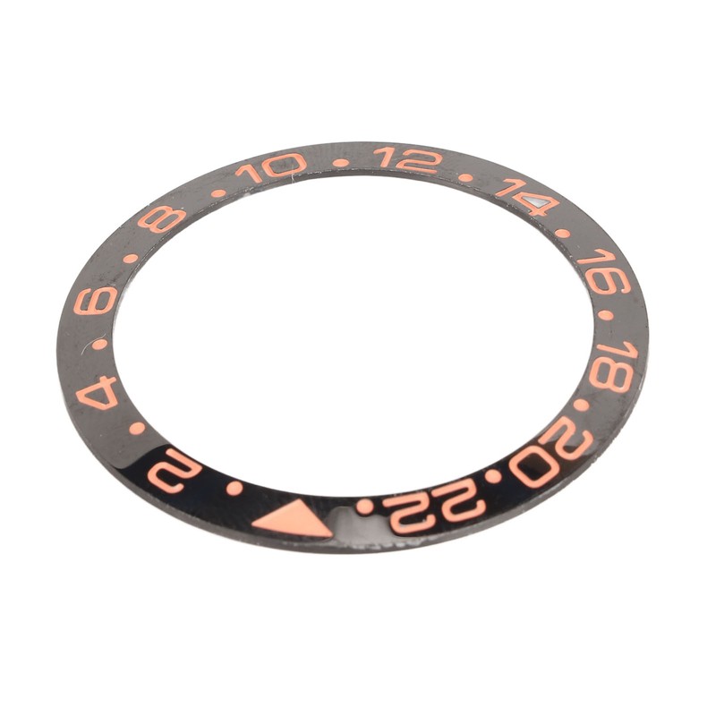 Watch Bezel Insert 38mm Black Base Rose Gold Digit Ceramic