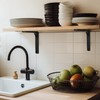 Pack of 4 Shelf Brackets, Metal Brackets, Shelving Brackets, Black,