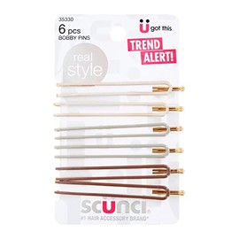 Scunci U Got This Real Style Bobby Pins, Assorted Colors, 6-Piece