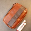 FIREDOG Cigar Pouch, Genuine Leather Travel Portable Cigar Case Box