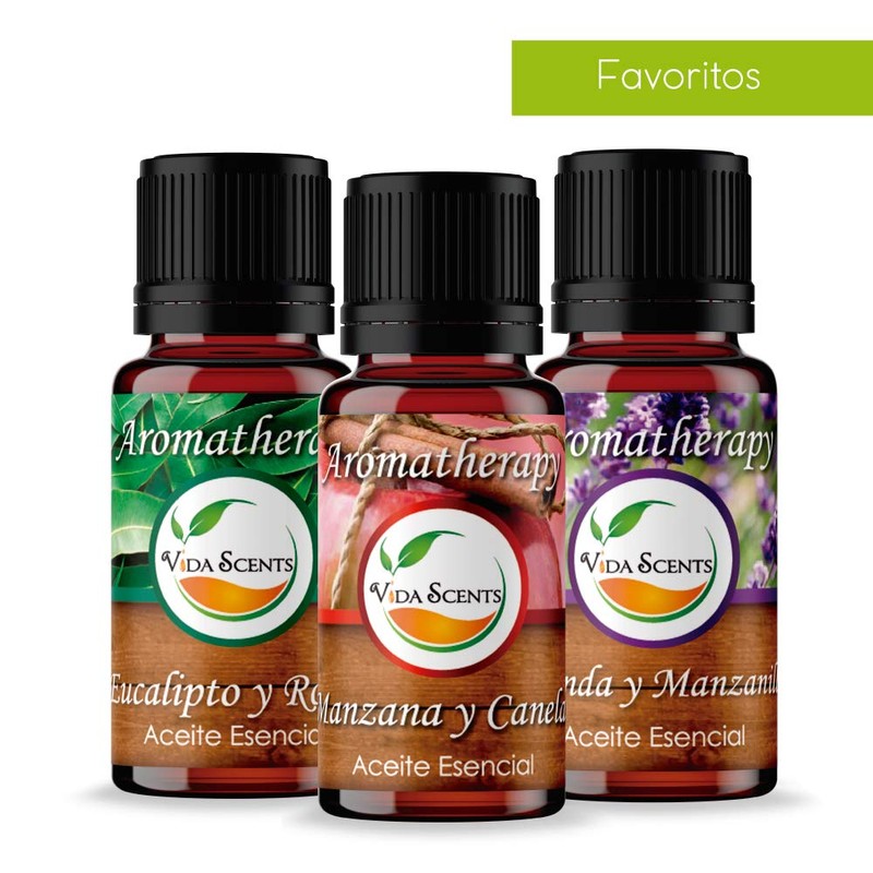 Kit Aromaterapia - FAVORITOS - 3 Aceites Esenciales 100% Natural