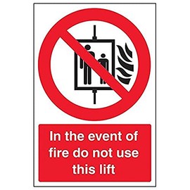 Vsafety 55030AU-S'In The Event Of Fire Do Not Use This Lift' Sign, 200 mm x 300 mm (Pack of 3)