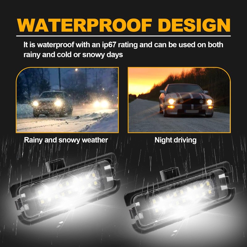 2PCS LED License Plate Light Compatible With Ford Mustang 2015-2021,